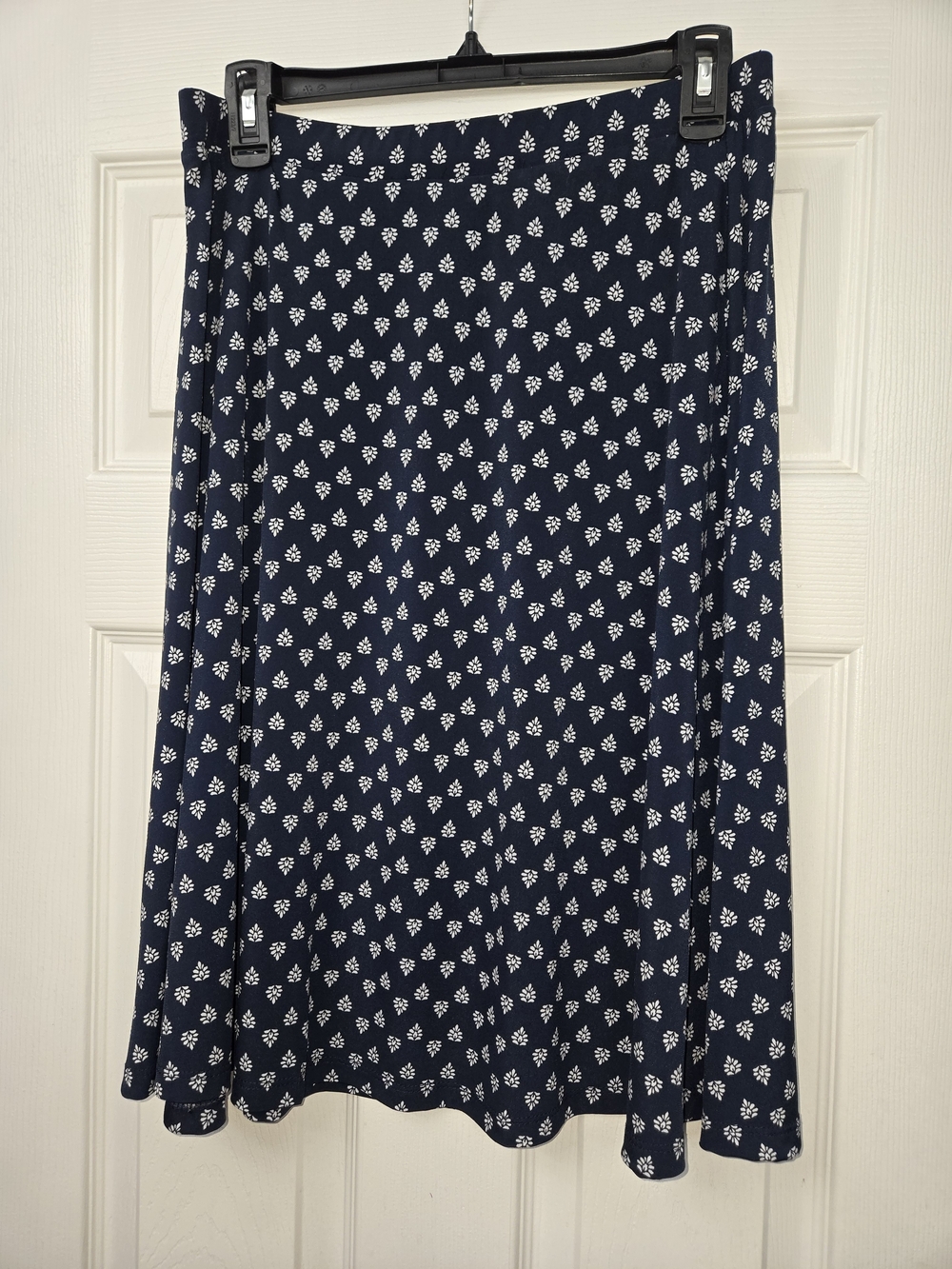 NEW Gilli Morgen Navy Blue Printed A-Line Skirt Size Large